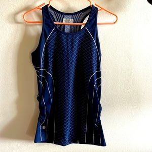 Women’s Athleta running tank. Navy and white, reflective. Size XL.